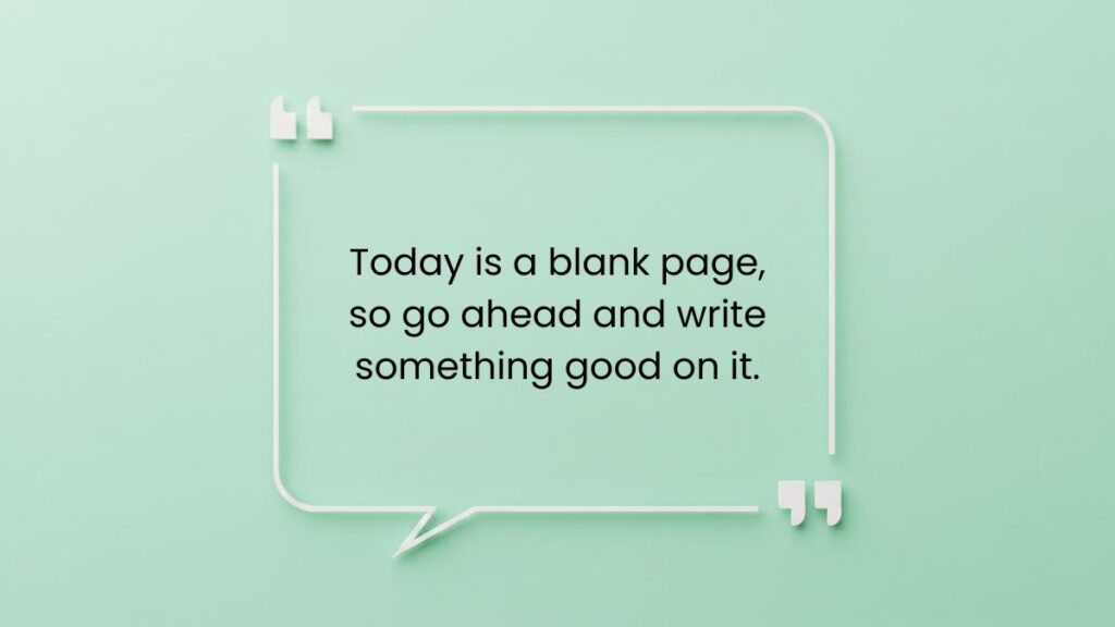 Light green speech bubble background displaying good morning have a great day motivational text.