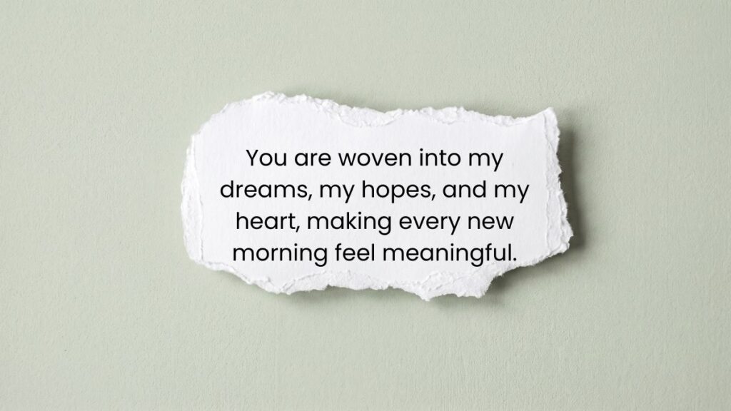 Torn white paper on a light green background displaying a good morning message for my wife text.