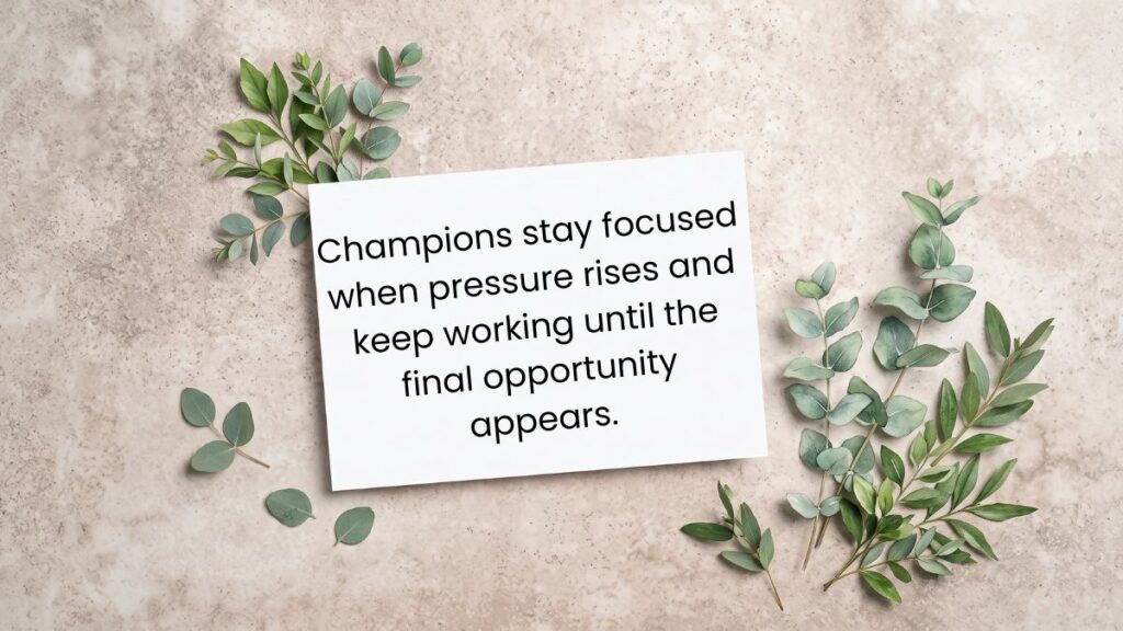 A dark blue picture frame on a white wall displaying inspirational quotes about basketball.