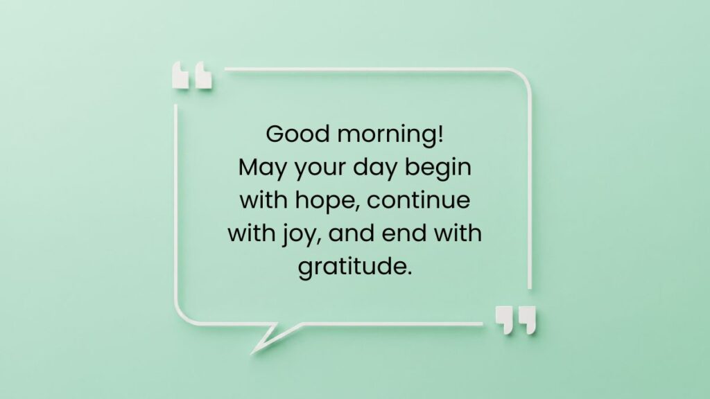 Mint green quote bubble card with white outline text wishing you a great day today.