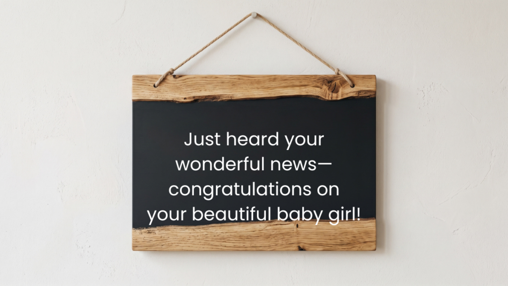 Newborn baby girl congratulations text message