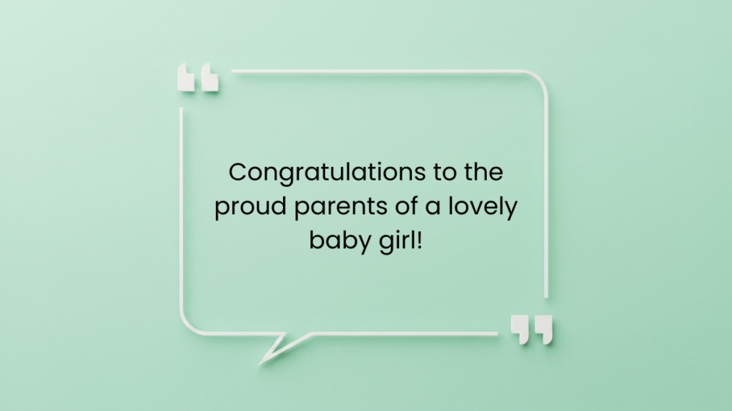 Congratulations to the proud parents of a baby girl